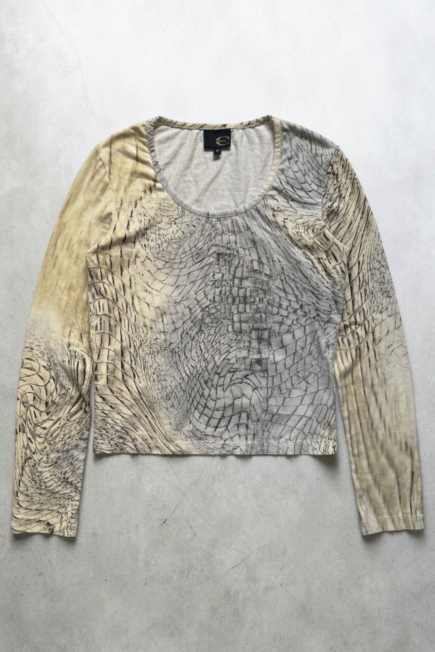 Roberto Cavalli SS2002 Cavalli Eroded Beige Top Size M / US 6-8 / IT 42-44 - 1 Thumbnail