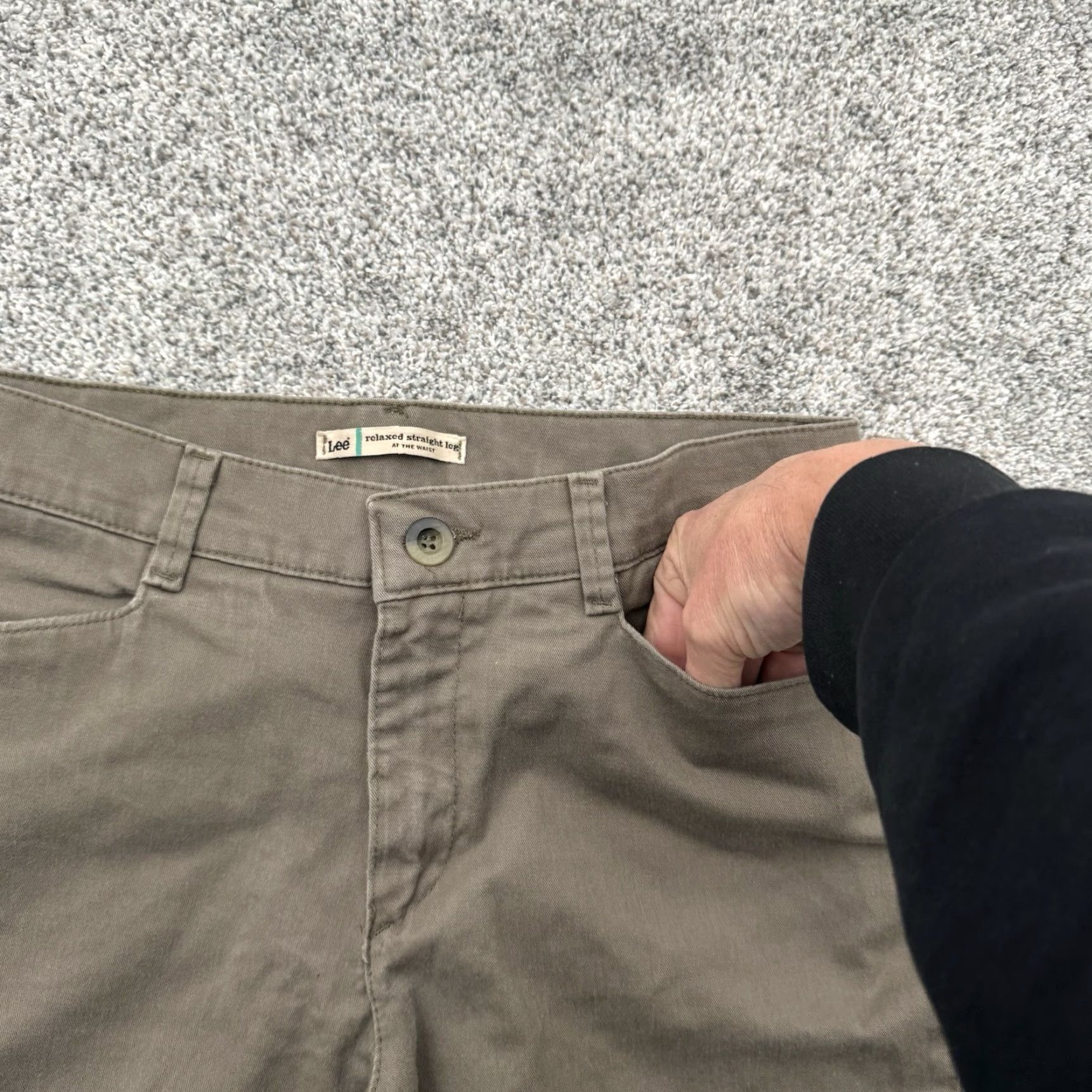Lee VINTAGE Lee Pants Womens Size 8 Long Relaxed Straight Leg Chino Casual 98% Cotton Pockets Stretch Beige Womens Size 30" / US 8 / IT 44 - 7 Thumbnail