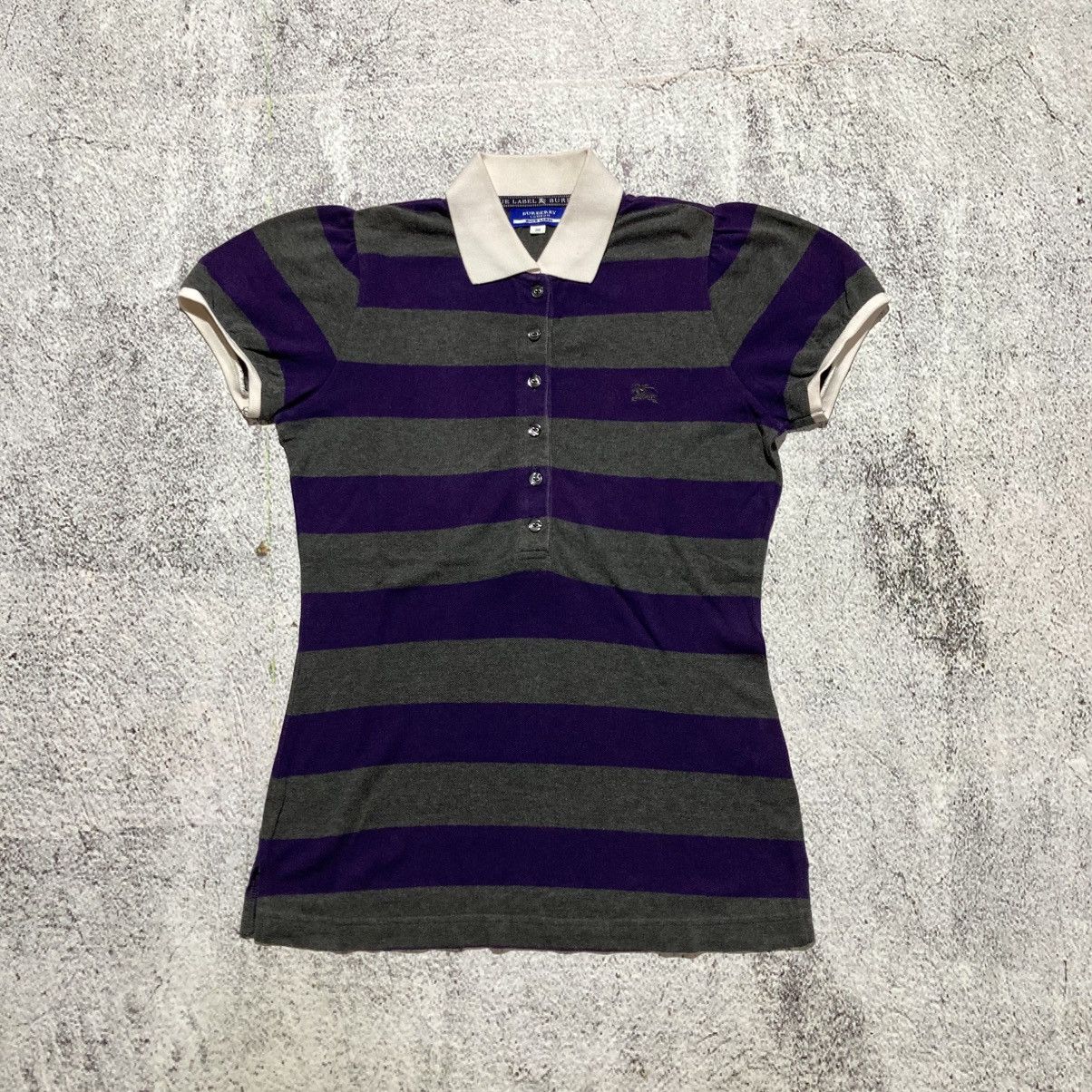 Burberry Vintage Burberry Blue Label Women Polo Tee Stripe Luxuruy Size XS / US 0-2 / IT 36-38 - 1 Thumbnail