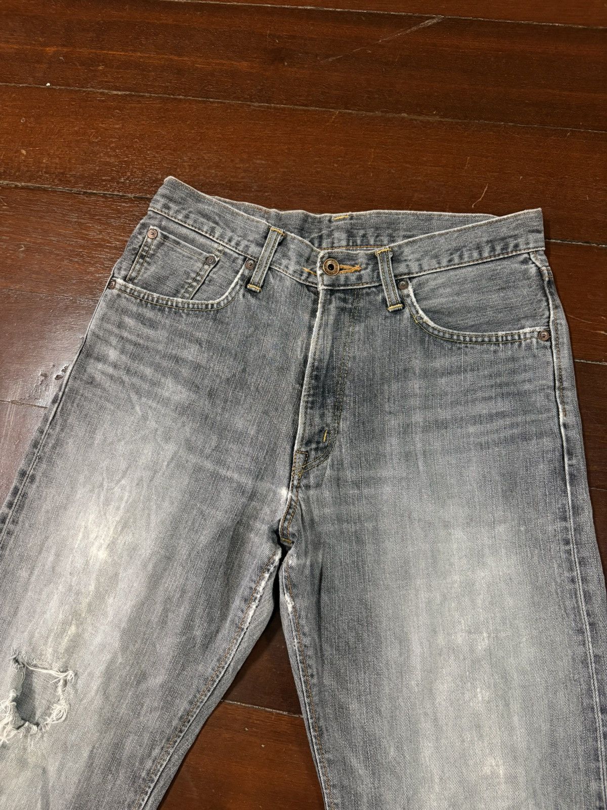 Edwin Vtg Edwin 505Z Selvedge Mudwash Distressed Denim Jeans baggy Size US 32 / EU 48 - 6 Thumbnail