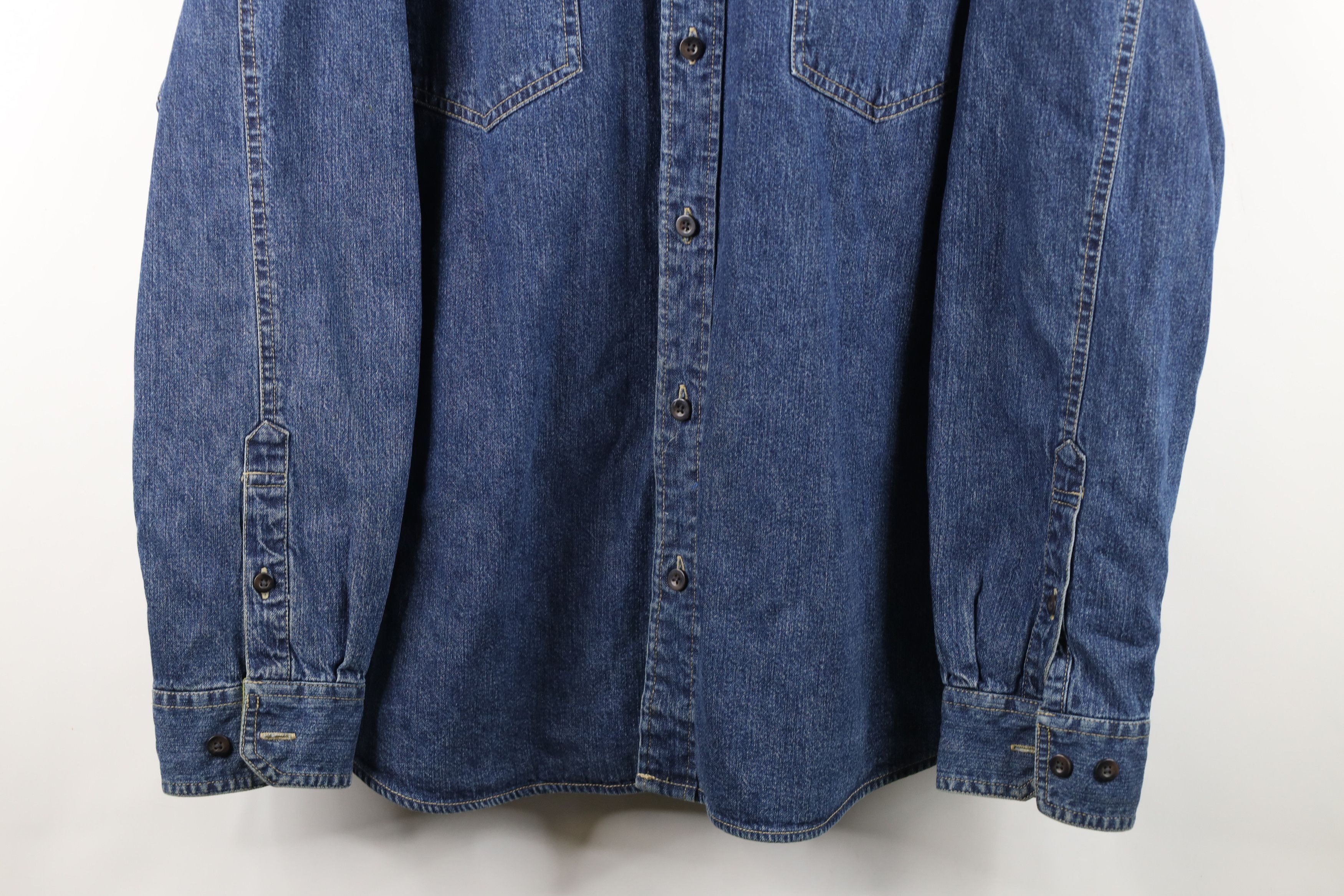 Eddie Bauer Vintage Y2K Eddie Bauer Lined Denim Shirt Jacket Jac Shirt Size US XL / EU 56 / 4 - 3 Thumbnail