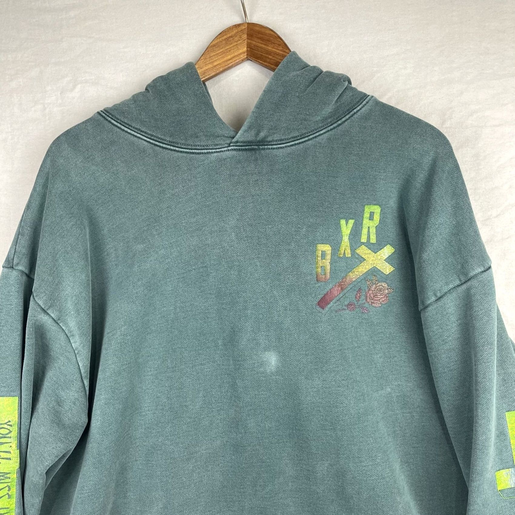 Born X Raised Born x Raised Hoodie Mens XL Green You'll Miss Us Heavyweight Sweatshirt Skater Graphic Print Pockets Hooded Classic Beach City 90s Mens Size US XL / EU 56 / 4 - 5 Thumbnail