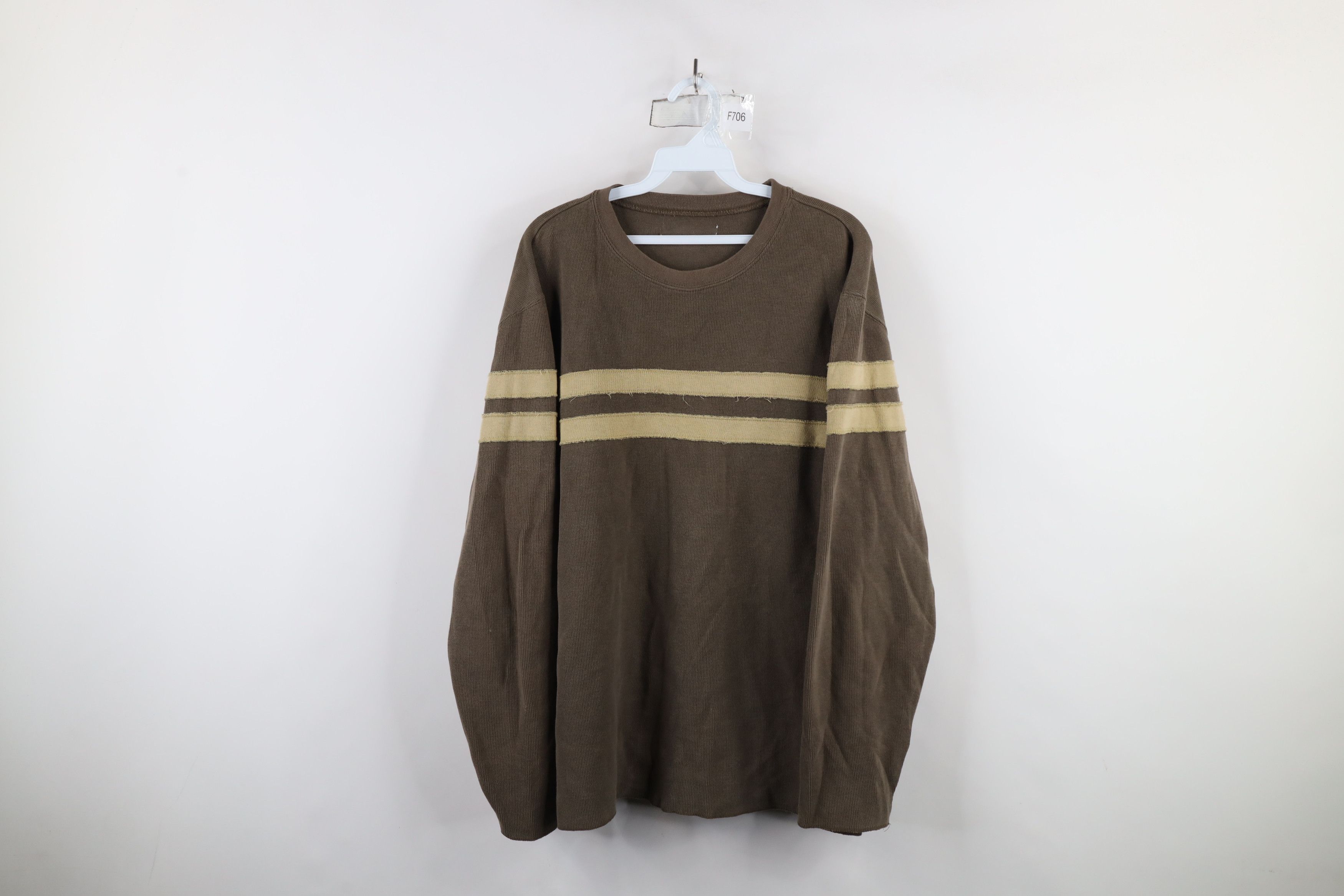 Vintage Vintage 90s Streetwear Block Ribbed Knit Long Sleeve T-Shirt Size US L / EU 52-54 / 3 - 1 Thumbnail