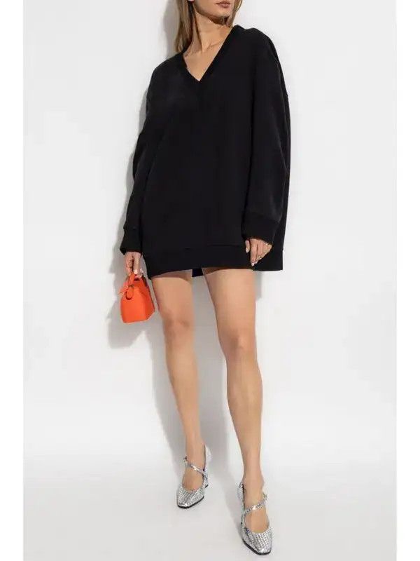 Marni o1w1db10426 V-Neck Sweater Dress in Black Size XL / US 12-14 / IT 48-50 - 1 Thumbnail