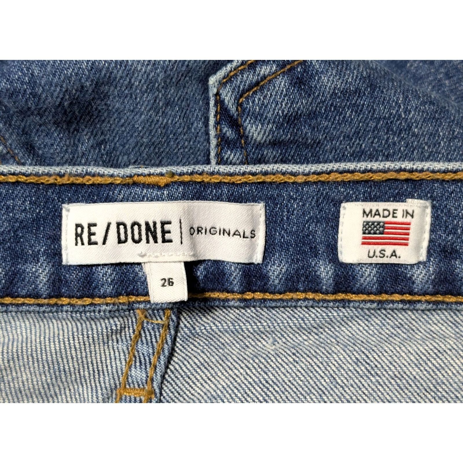 RE/DONE RE/DONE Originals Ankle Jeans Button Fly Blue Stretch - Size 26 MADE USA EUC Womens Jeans, 26 Inseam 27in Mid Rise Size 26" / US 2 / IT 38 - 5 Thumbnail