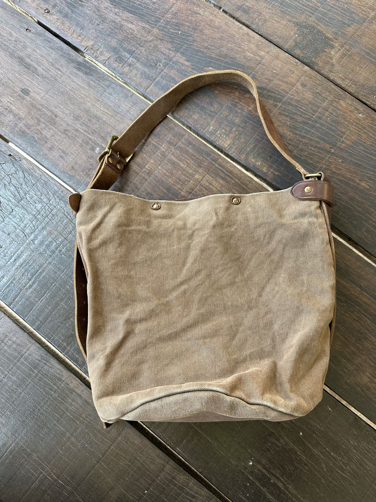 Japanese Brand × Vintage Suolo Japan Canvas Leather Tote Bag Size ONE SIZE - 1 Thumbnail