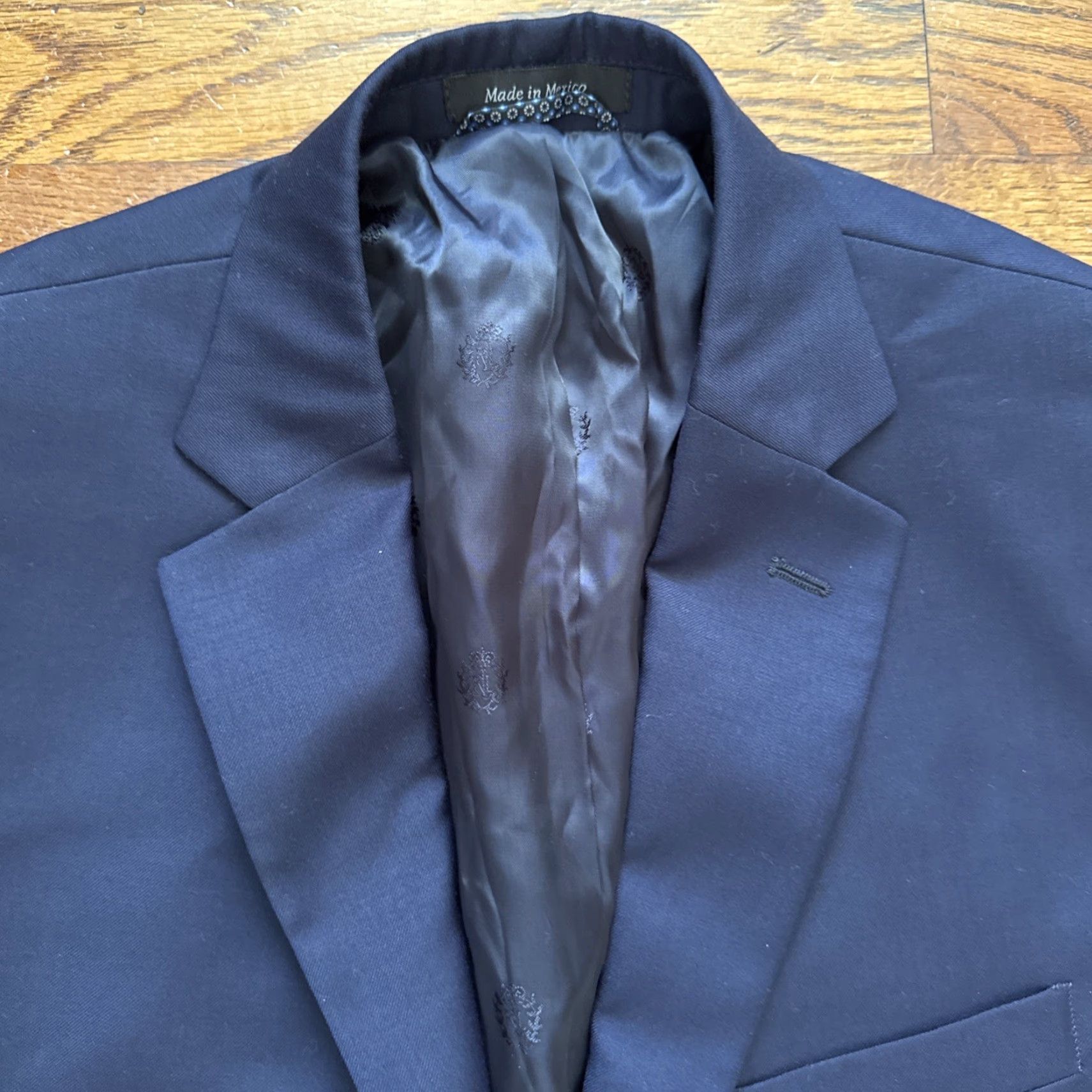 Ralph Lauren Ralph Lauren Black Label Mens Navy Blue Suit 44L 2 Piece Wool Wool Jacket Flat Front Athletic Regular 2 Button 4-Button Sleeve Jeans? Size 44R - 4 Thumbnail