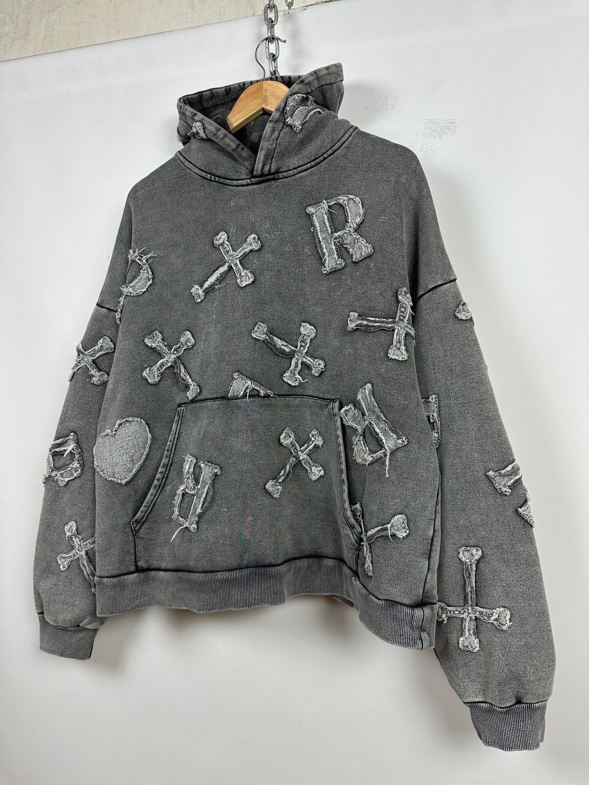 Racer Worldwide Racer Worldwide Washed Patch Cross Oversized Hoodie Size US M / EU 48-50 / 2 - 3 Thumbnail