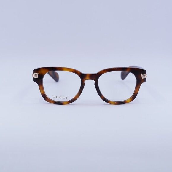 Gucci Gucci GG1518O 002 Eyeglasses Havana 51mm Square Frame Size ONE SIZE - 3 Thumbnail