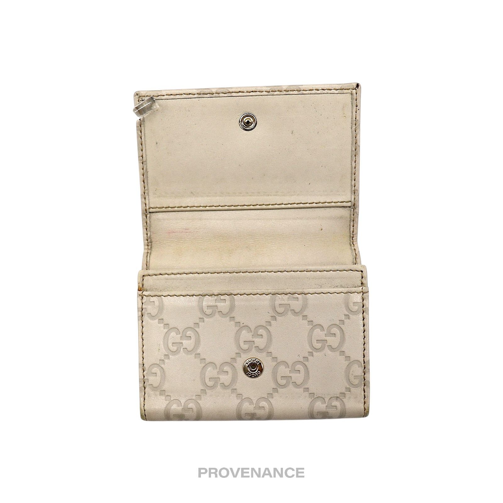 Gucci 🔴 Gucci Card Wallet - Chalk Guccissima Leather Size ONE SIZE - 5 Thumbnail