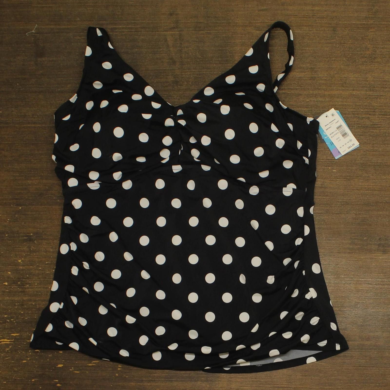 Other Nwt Swim Solutions Dot Tankini Swim Top Vintagety Black 24w Size ONE SIZE - 1 Thumbnail
