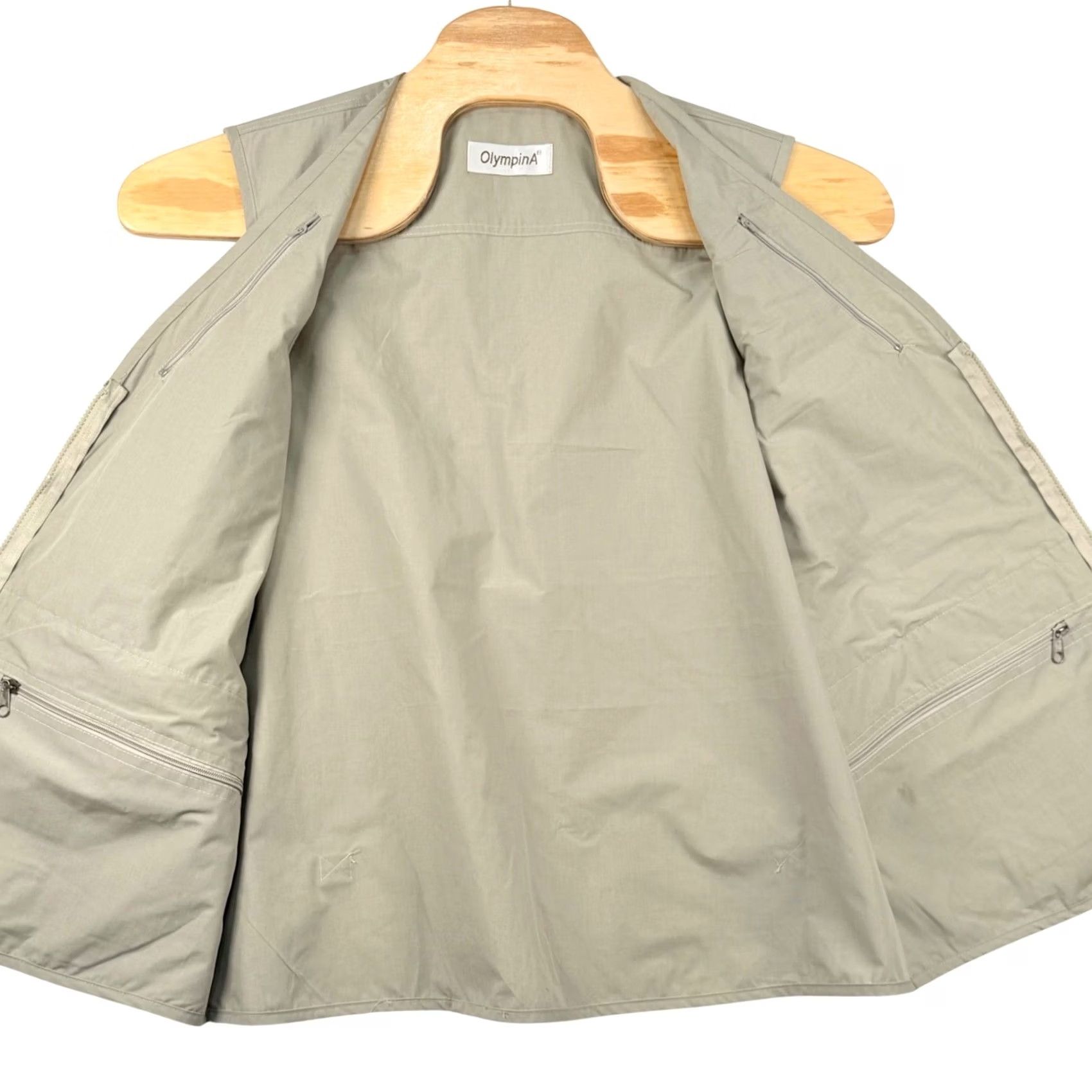 Vintage OlympinA XL Utility Vest Khaki 14 Pockets Fishing Safari Tactical Gorpcore EUC Vest Men XL Khaki Tan Pockets 14 Full Zip Breathable Camouflage? Size US XL / EU 56 / 4 - 4 Thumbnail