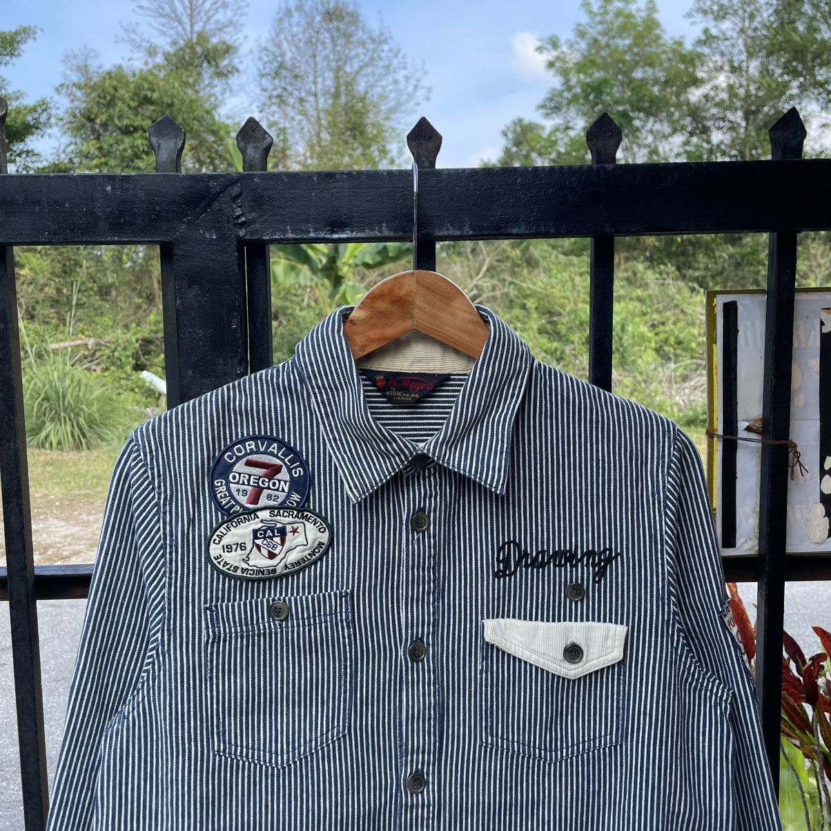 Japanese Brand 🔥🇯🇵K Mayer Striped Hickory Styles Buttons Works Shirts Size US M / EU 48-50 / 2 - 4 Thumbnail