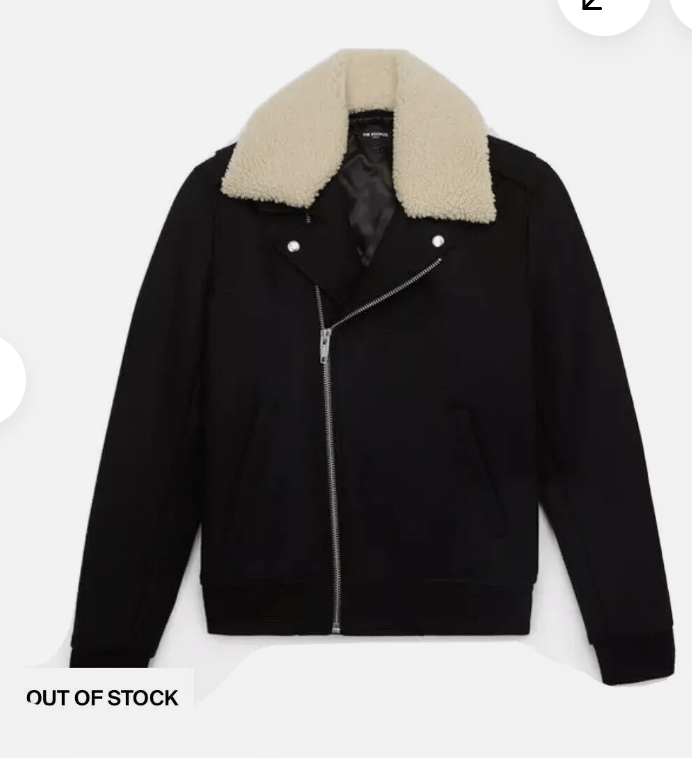 The Kooples Black Wool Biker Jacket With Sheepskin Collar Size US S / EU 44-46 / 1 - 1 Thumbnail