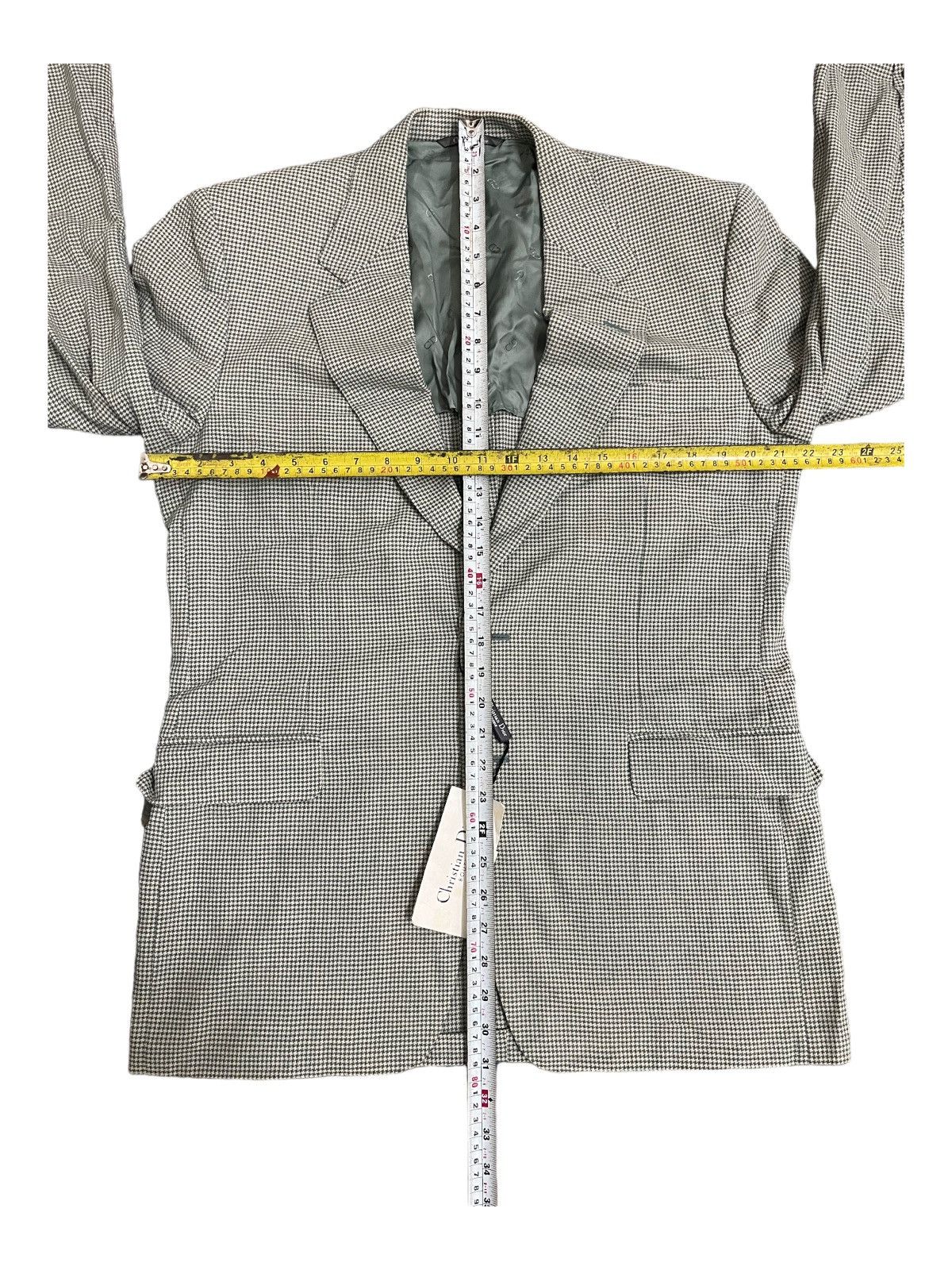 Christian Dior Monsieur × Dior × Vintage Vintage 90s Christian Dior Paris Houndstooth Blazer Jacket Size 44R - 13 Thumbnail
