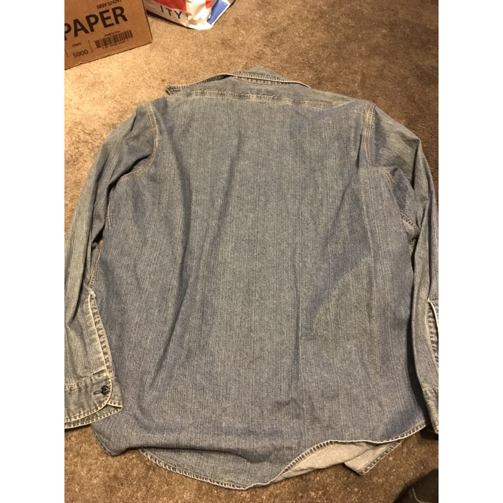 Ralph Lauren VINTAGE Polo Jeans Co. Ralph Lauren Shirt Mens XL Denim Blue Workshirt 90s Size US XL / EU 56 / 4 - 4 Thumbnail