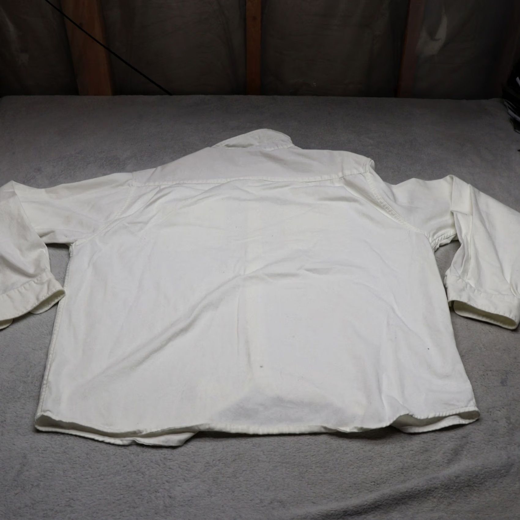 Wrangler Wrangler Cotton Work Shirt Mens XL White Long Sleeve Classic Button Up Western Casual Size US XL / EU 56 / 4 - 3 Thumbnail