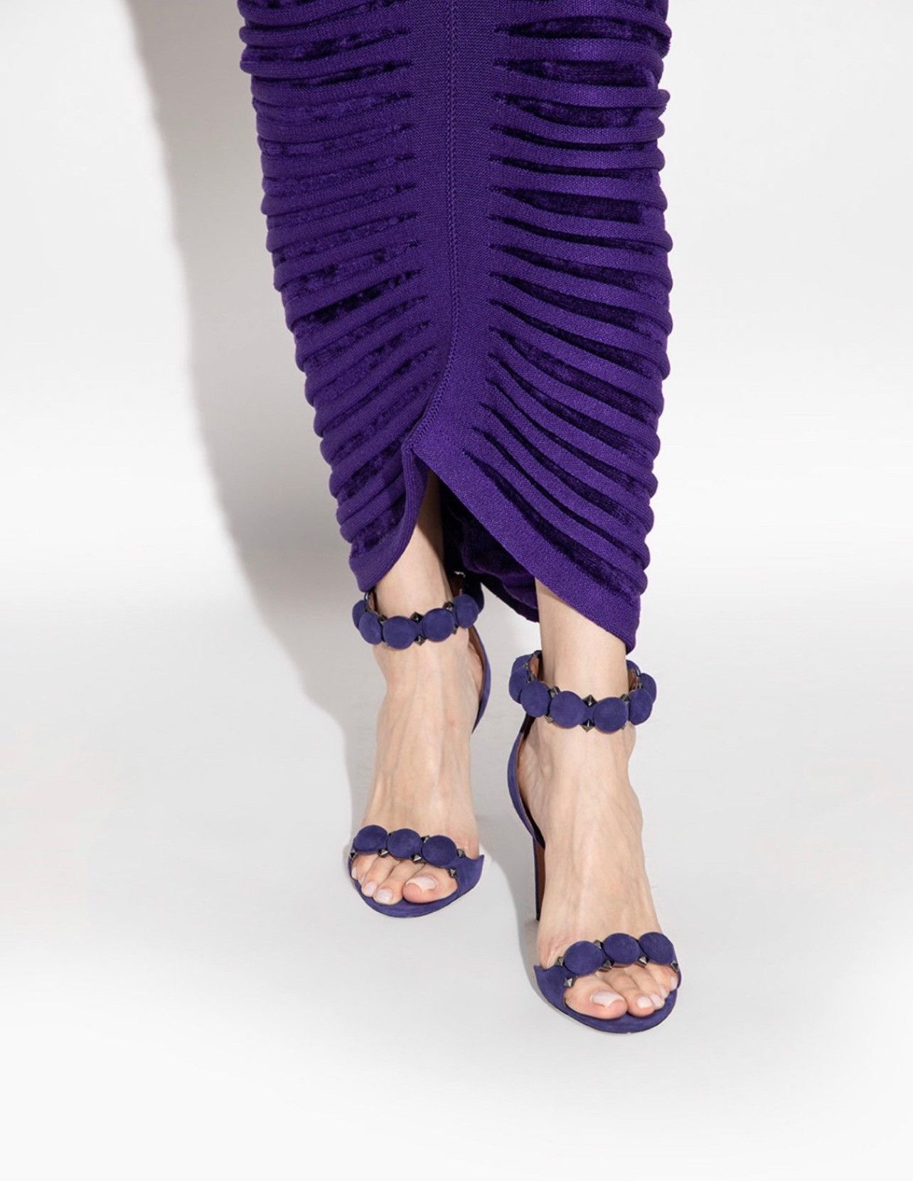 Alaia Alaia Bombe 90 Studded Suede Leather Sandals size 36.5 Size US 6.5 / IT 36.5 - 3 Thumbnail