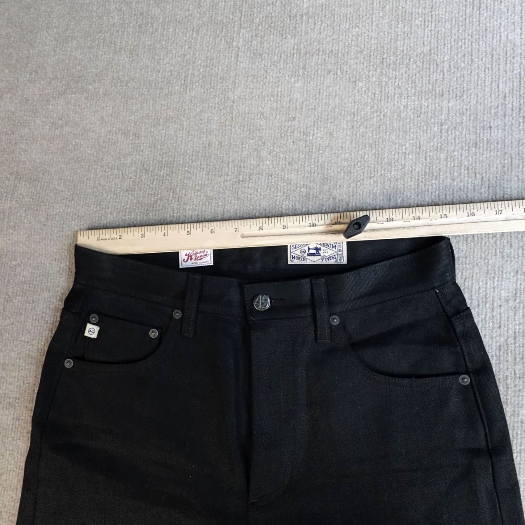 Vintage AG Adriano Goldschmied Jeans Womens 29 Black High Rise Slim Selvedge Kaihara USA Jeans Women Slim 29 Black Size 29" - 4 Thumbnail