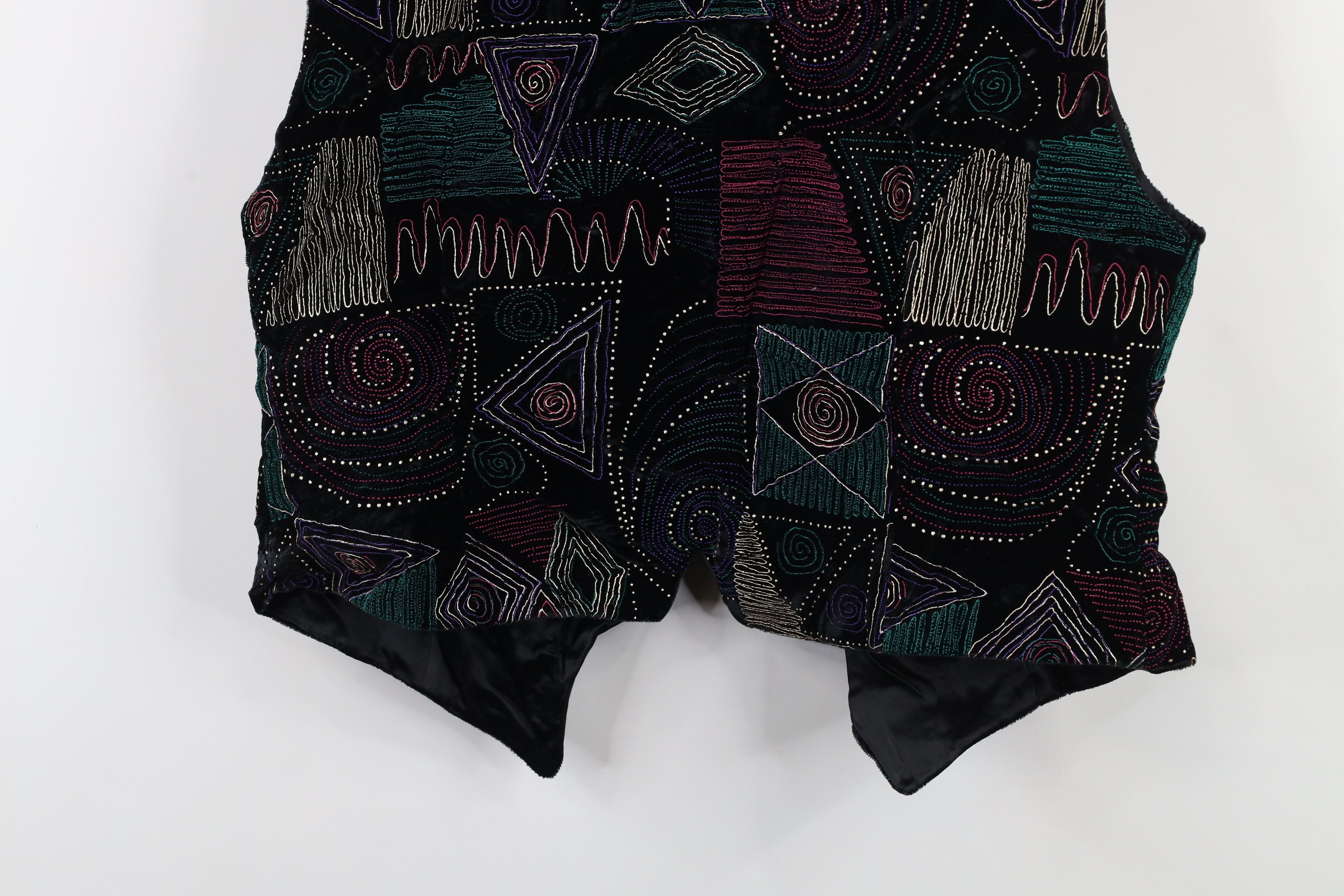 Vintage Vintage 90s Streetwear Geometric Velvet Velour Vest Jacket Size M / US 6-8 / IT 42-44 - 10 Thumbnail