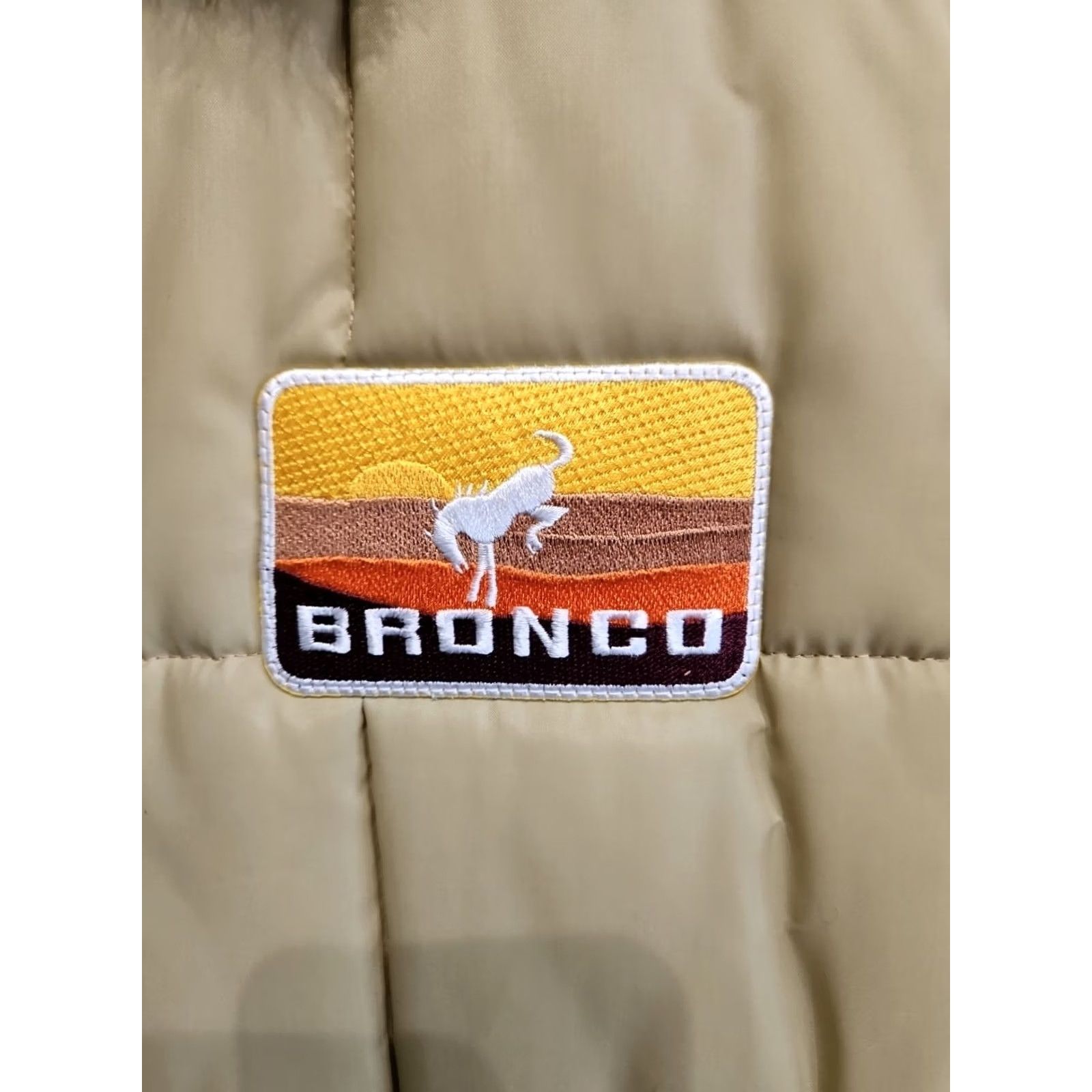 Ford Vtg Ford Bronco F-150 Western Rancher Puffer Jacket Mens XL Beige Nylon Zip Coat Vintage Size US XL / EU 56 / 4 - 4 Thumbnail