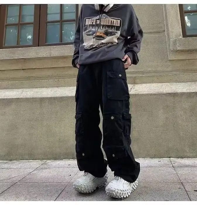 Japanese Brand Black Color Multi-pocket Cargo Pant Size US 34 / EU 50 - 3 Thumbnail