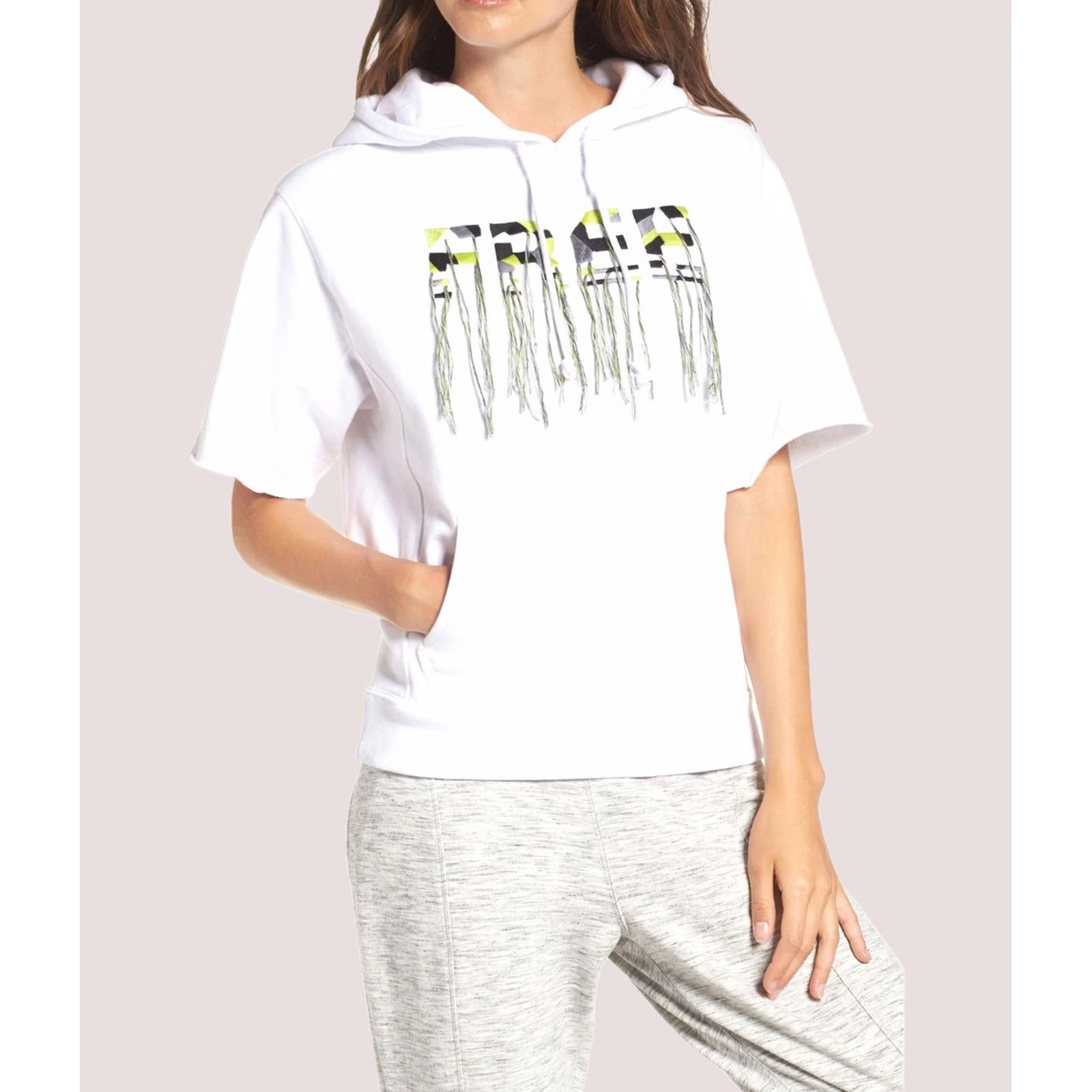 Free People Free People Womens Hoodie Sweatshirt white S Fringe Freestyle Size S / US 4 / IT 40 - 1 Thumbnail
