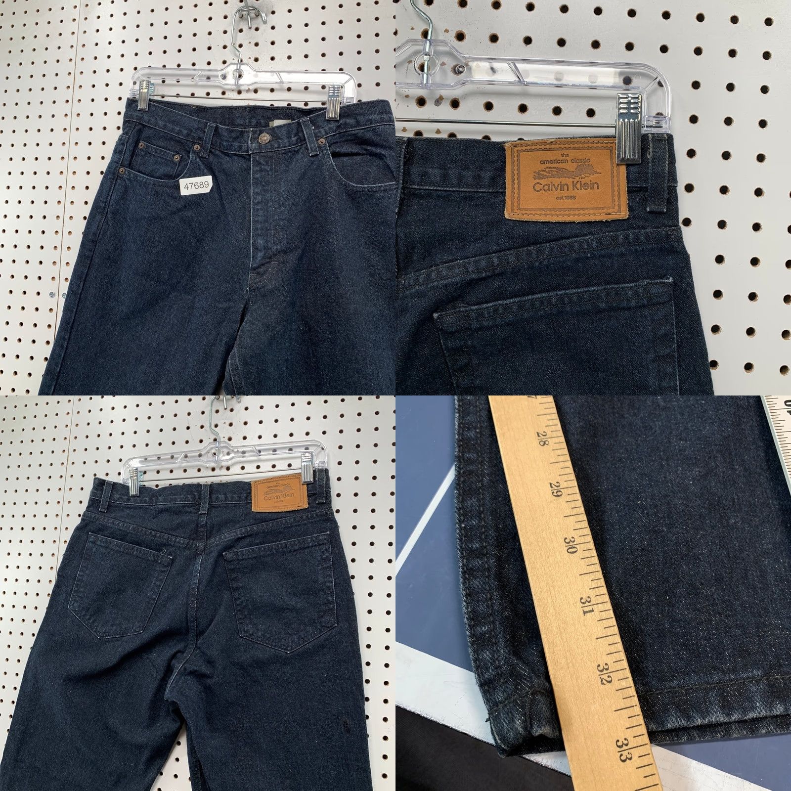 Calvin Klein VINTAGE Calvin Klein Jeans Mens 33 Dark Wash Union Straight USA Jeans Size US 33 - 8 Thumbnail
