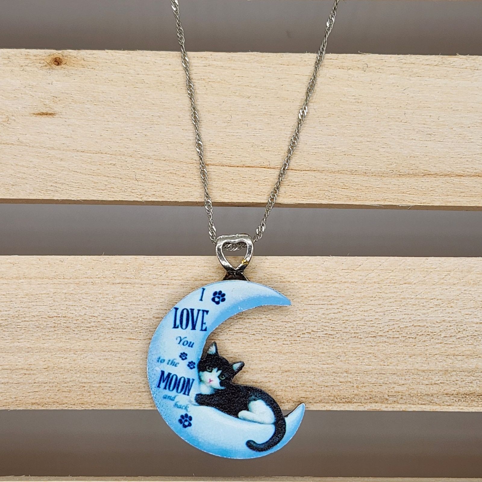 Other I Love You to the Moon and Back Cat Crescent Moon Necklace Size ONE SIZE - 1 Thumbnail