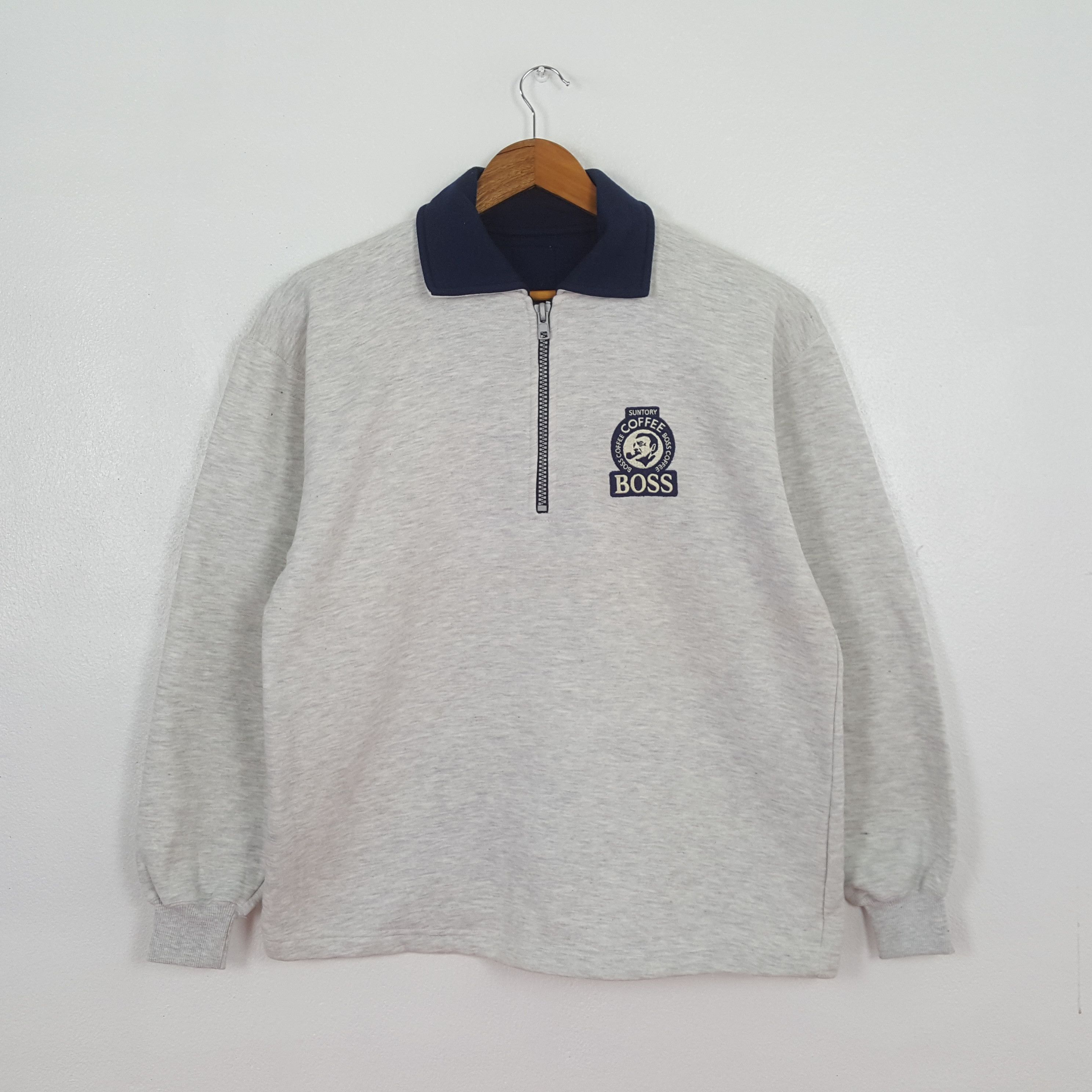 Vintage Vintage Coffee Boss Half Zipper Polos Sweatshirt C323N20 Size US L / EU 52-54 / 3 - 1 Thumbnail