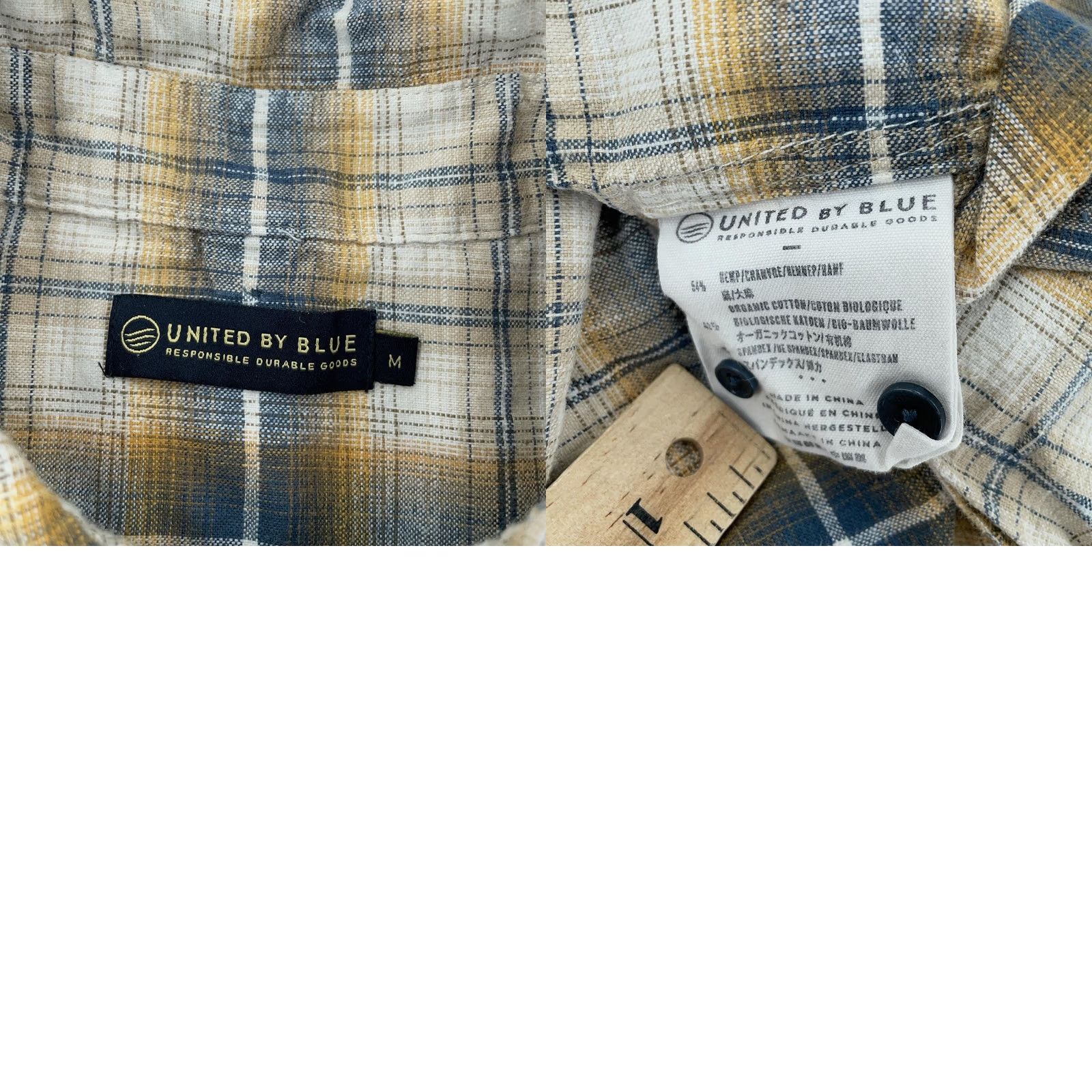 United By Blue United By Blue Flannel Shirt Mens M Brown Blue Plaid Button-Up with Pockets Size US M / EU 48-50 / 2 - 8 Thumbnail
