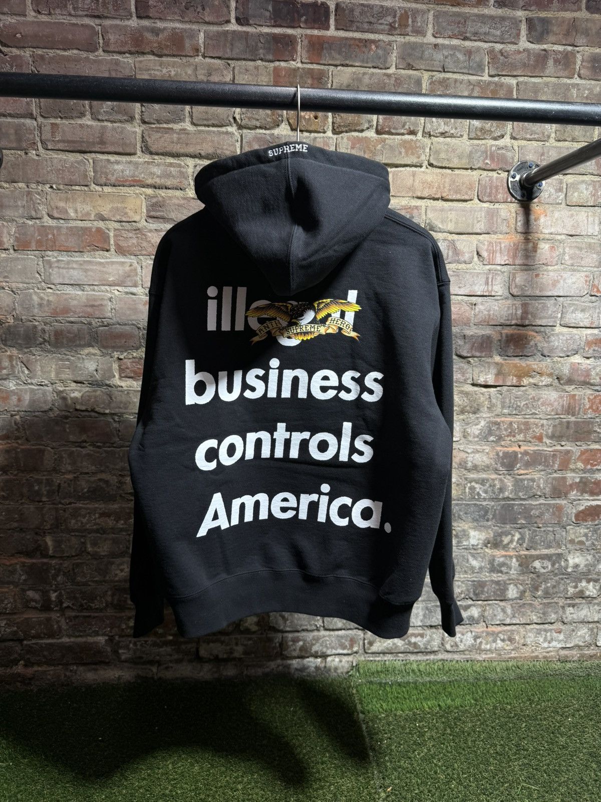 Supreme Supreme Antihero Illegal Business Hoodie Black Sz. S Size US S / EU 44-46 / 1 - 2 Thumbnail
