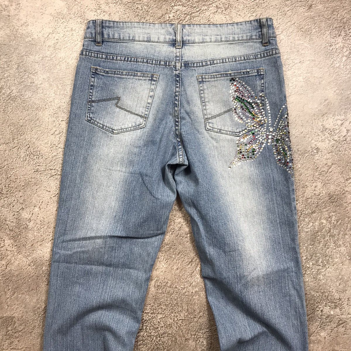 Vintage Vintage Y2K Distressed Flared Jeans Grunge Skate Cropped 28 Size 28" / US 6 / IT 42 - 6 Thumbnail