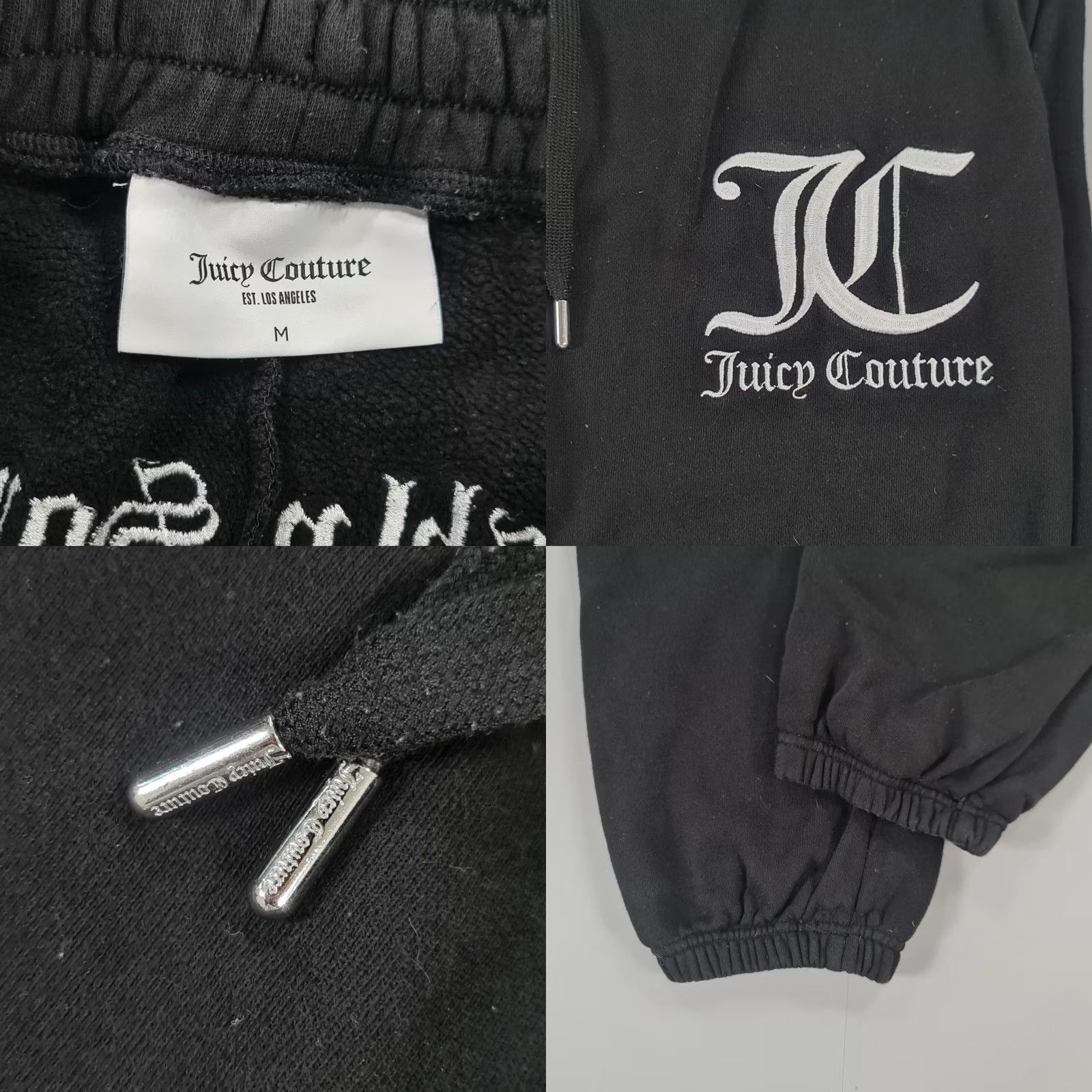 Juicy Couture Juicy Couture Womens Fleece Tracksuit Set - Medium Black Casual Activewear Size M / US 6-8 / IT 42-44 - 9 Thumbnail