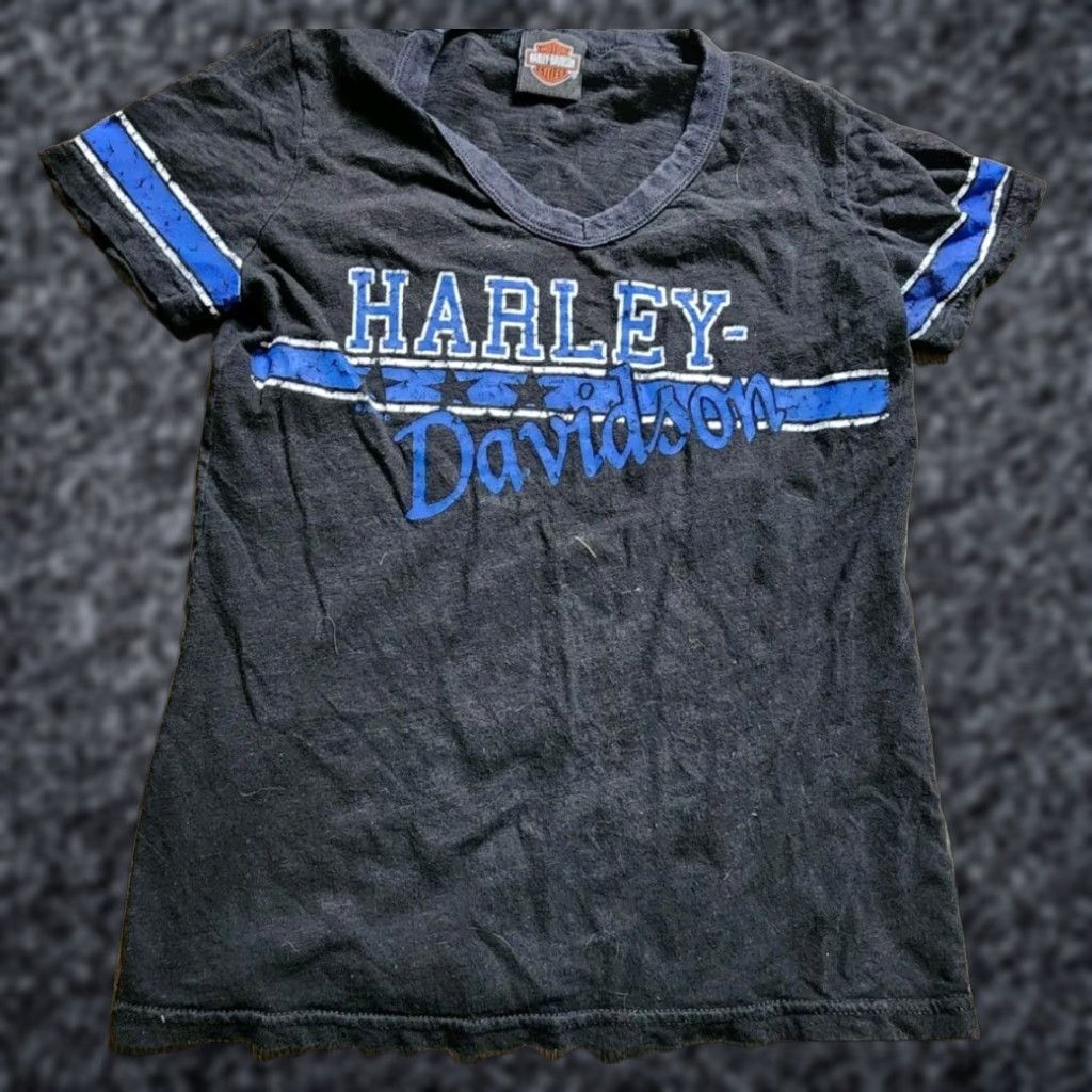 Harley Davidson Harley Davidson Womens Black Distressed Motorcycle T Shirt S Size S / US 4 / IT 40 - 1 Thumbnail