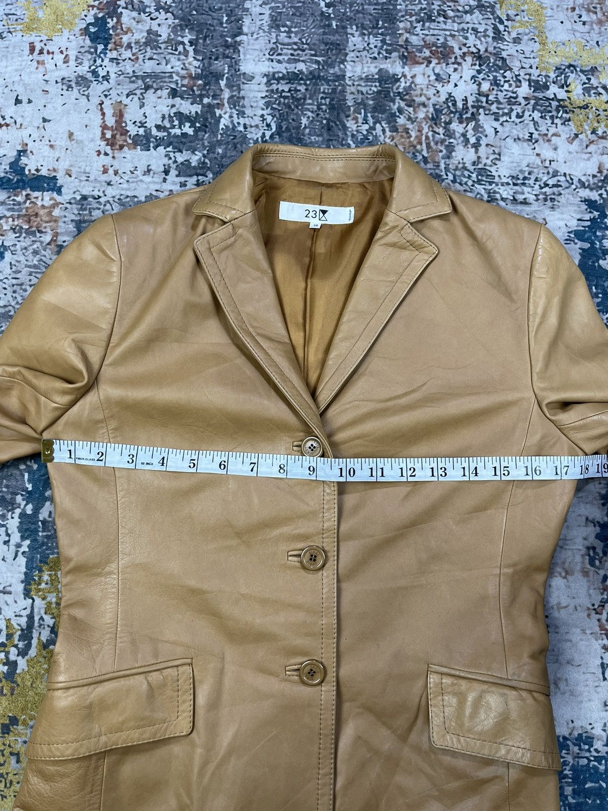 Genuine Leather 23 K Single Breasted Cowhide Leather Blazer Size XS / US 0-2 / IT 36-38 - 8 Thumbnail