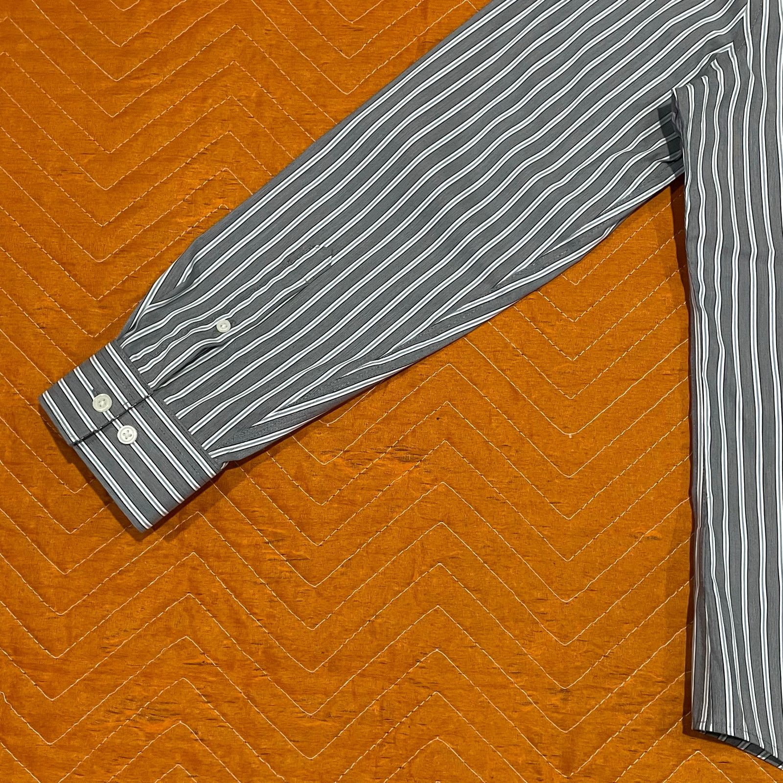 Express Express: Stripped Band Collar Shirt Size US M / EU 48-50 / 2 - 3 Thumbnail
