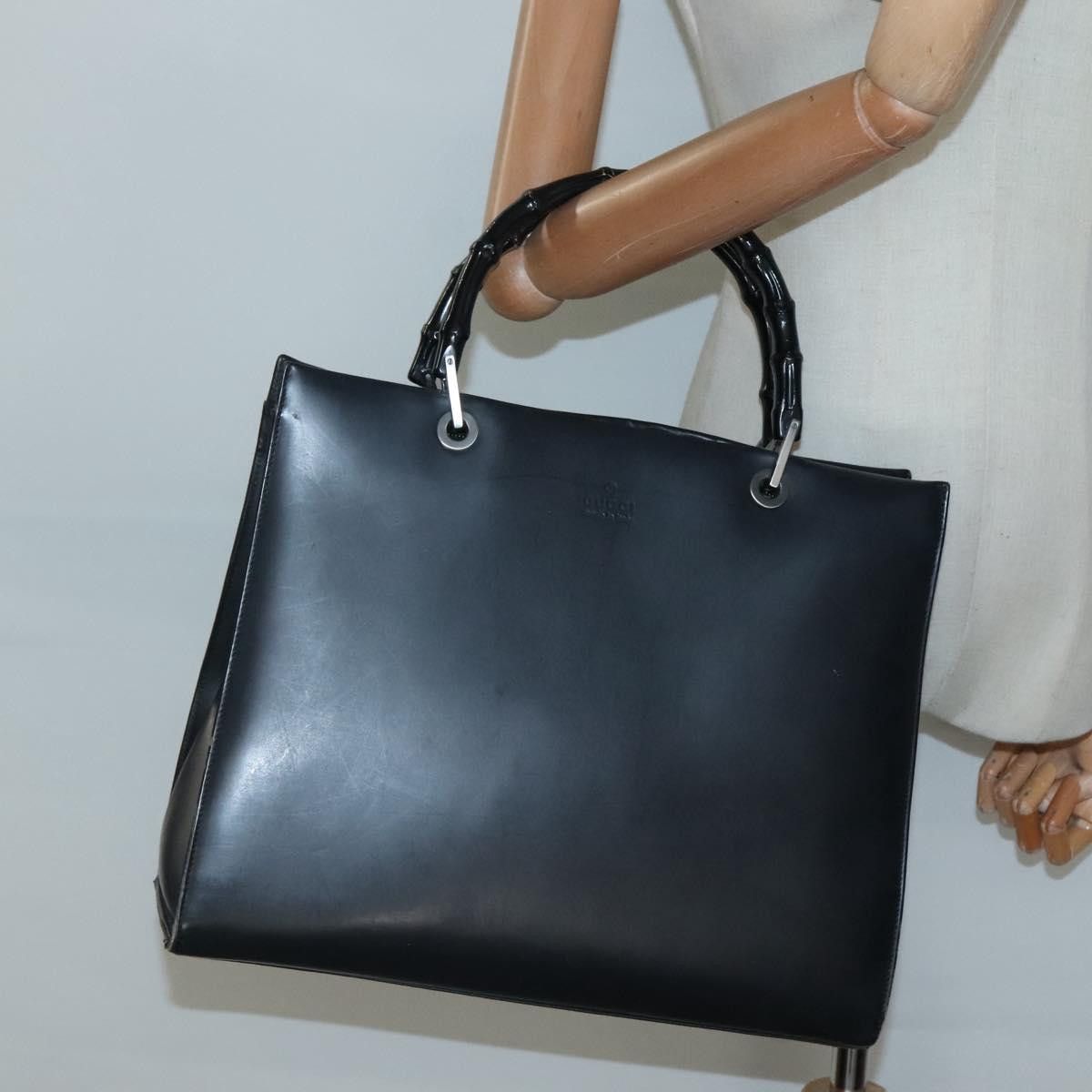 Gucci GUCCI Bamboo Hand Bag Leather Black 002 1010 002 1010 Size ONE SIZE - 23 Thumbnail