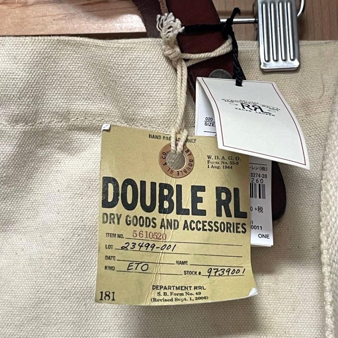 Ralph Lauren RRL RALPH LAUREN Men's Tote Bag Canvas Cream Casual Medium Ivory Bag NEW Size ONE SIZE - 6 Thumbnail