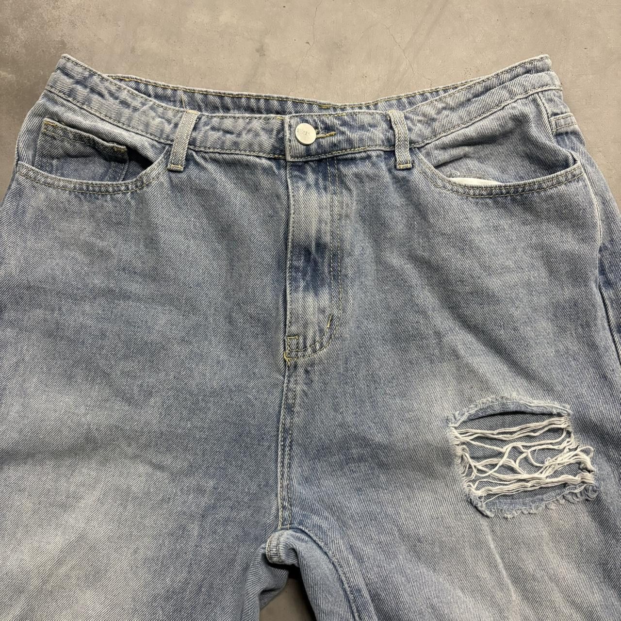 Vintage Crazy Vintage Y2K/2000s Super Baggy Wideleg Ripped Distressed Light Blue Wash Denim Jeans! Size US 32 / EU 48 - 3 Thumbnail