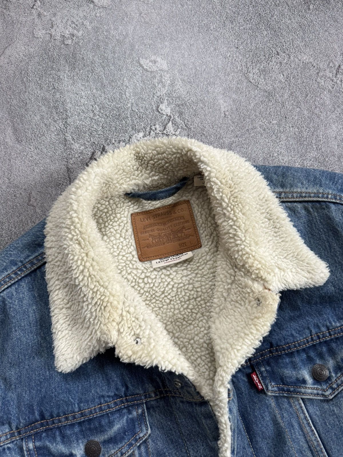 Levi's × Levi's Vintage Clothing × Vintage Levi’s L denim Sherpa jacket lined trucker bomber casual Size US L / EU 52-54 / 3 - 10 Thumbnail