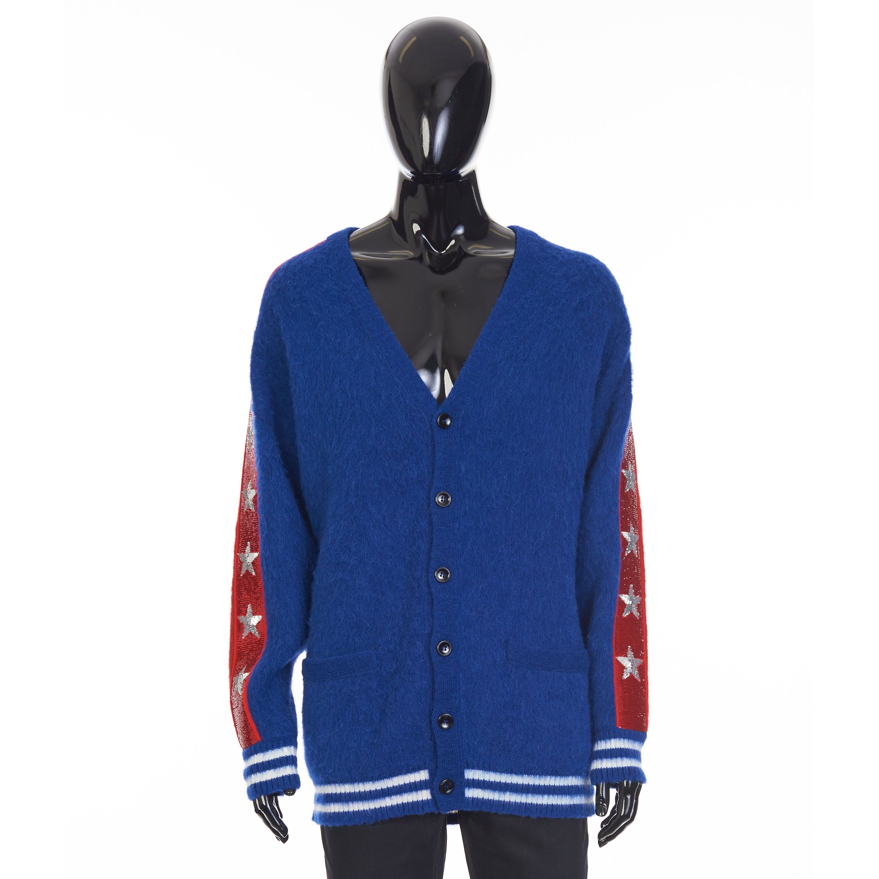 Celine Long Alpaca Wool Cardigan - Sequin Embroidery Size US L / EU 52-54 / 3 - 1 Thumbnail