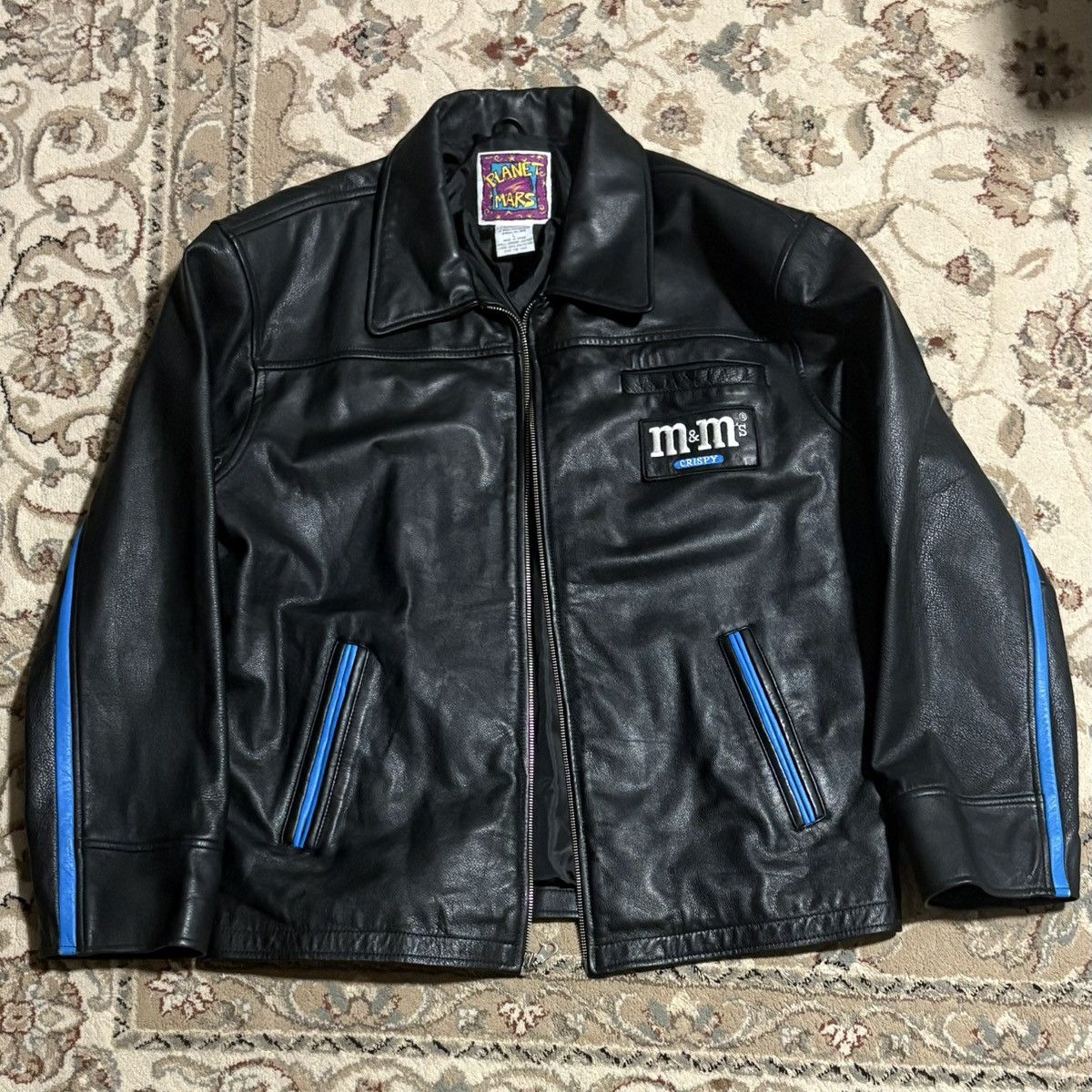 NASCAR Official M&M’s Crispy Vintage Leather Jacket RARE 1999 Size US L / EU 52-54 / 3 - 2 Thumbnail