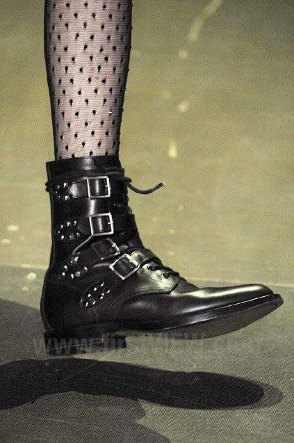 Saint Laurent Paris FW13 Saint Laurent Paris Runway Combat Boots by Hedi Slimane Size US 5 / EU 37 - 9 Thumbnail