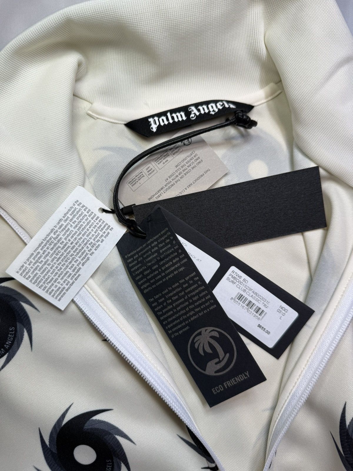 Palm Angels Surf Club Classic Track Jacket Off-White *NEW* w/Tags Large Size US L / EU 52-54 / 3 - 6 Thumbnail