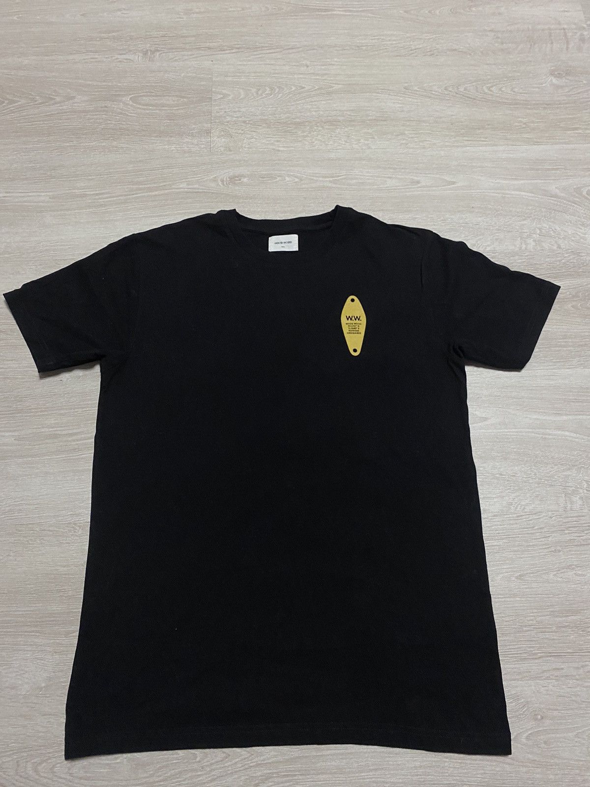 Wood Wood Wood Wood Black T-shirt basic size Small Size US S / EU 44-46 / 1 - 2 Thumbnail