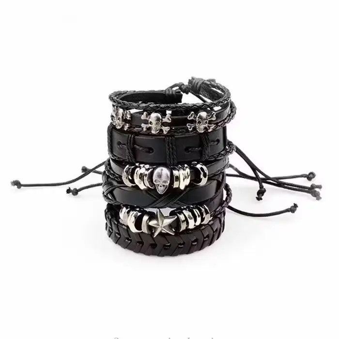 Jewelry Skull Head Multilayer Bracelet Size ONE SIZE - 6 Thumbnail