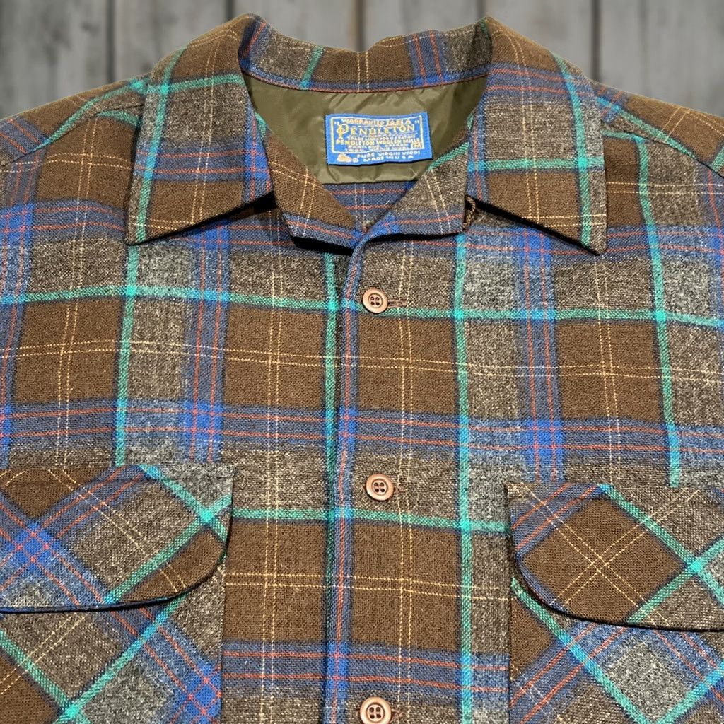 Pendleton VINTAGE Pendleton Board Shirt Men M Plaid Wool USA Shirt Mens Regular Long Sleeve Button-Up Pocketed Plaid Wool USA Fall Winter Spring 90s Lumberjack Size US M / EU 48-50 / 2 - 1 Thumbnail