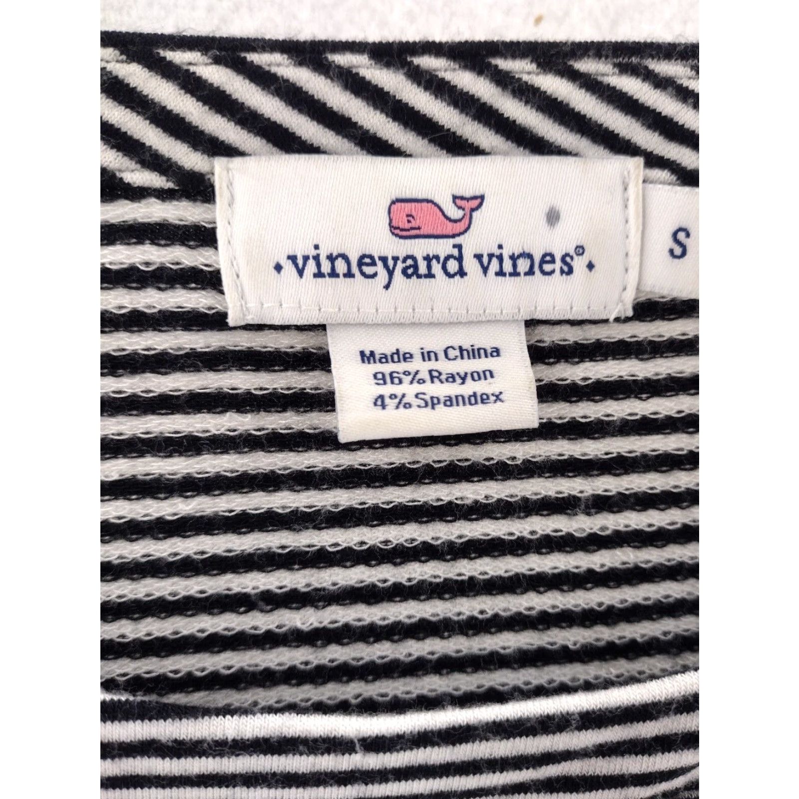 Vineyard Vines Vineyard Vines Womens Small Striped Long Sleeve Stretch Top Boat Neck Shirt Size S / US 4 / IT 40 - 2 Thumbnail