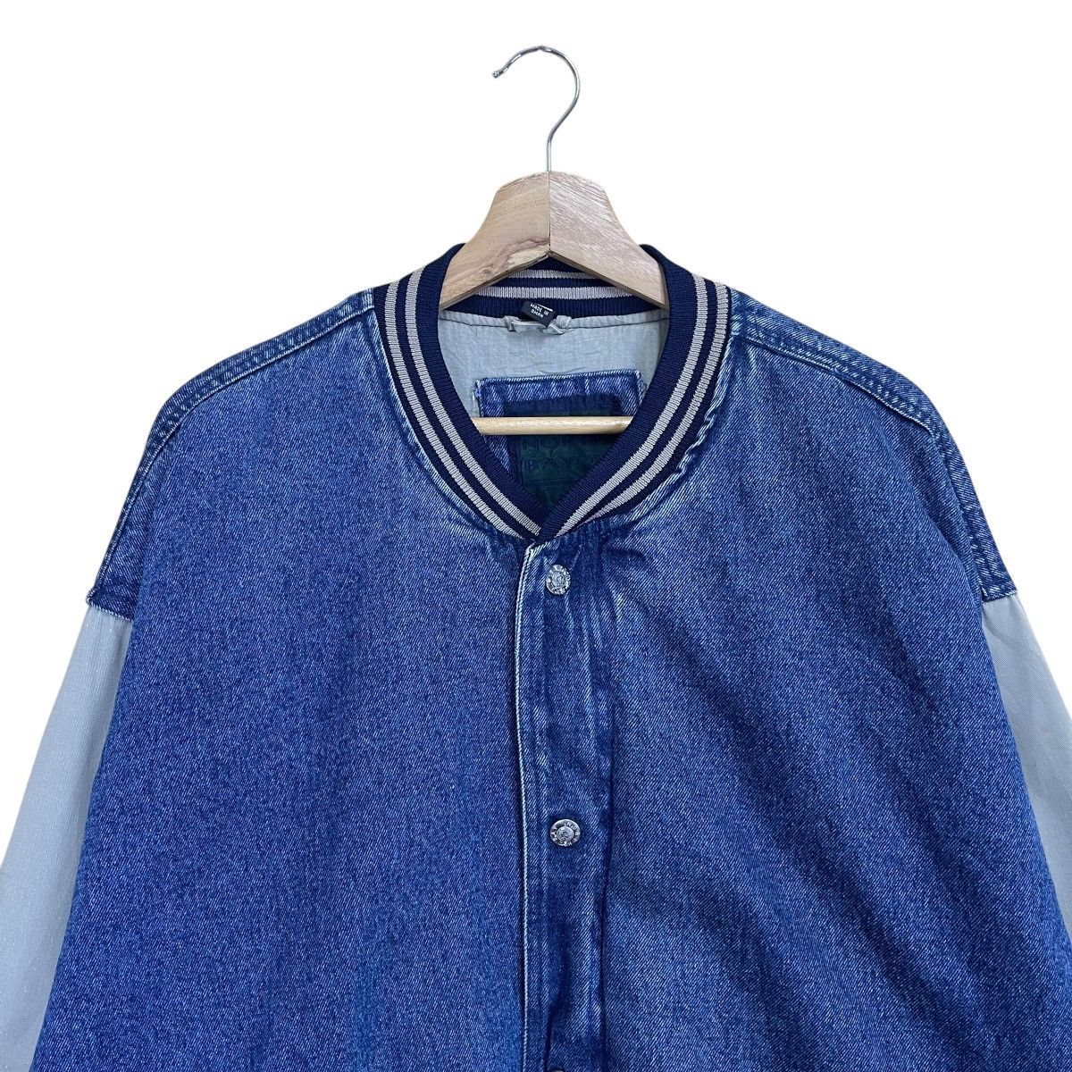 Vintage Vintage 90s North Bay Ltd Denim Varsity Jacket Size US XL / EU 56 / 4 - 4 Thumbnail